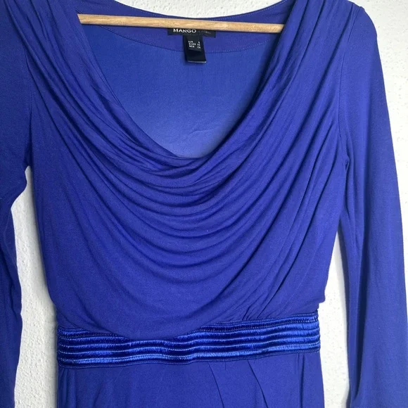 Mango Royal Blue Long Sleeve Dress - Picture 6 of 7